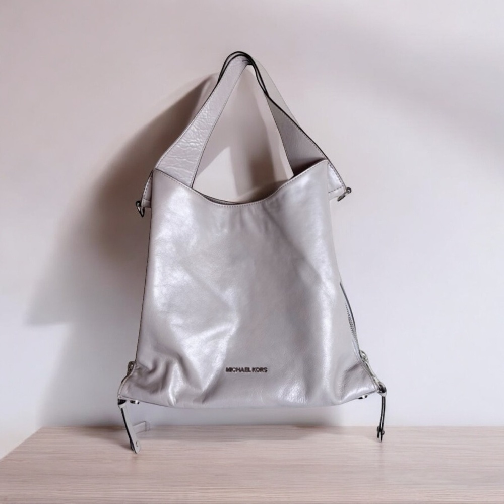 Michael Kors Grey Leather Handbag.
